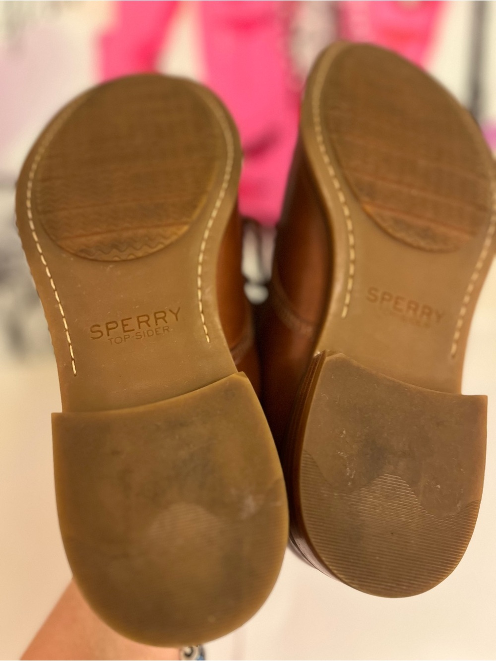 Sperry Women's Classic Cognac/Brown Leather Kiltie Tassel Loafers - Size 8 - Picture 8 of 9